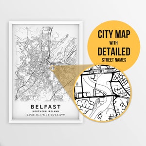 Beltz (Kreis) Nordirland Karte mit Straßennamen zum Herunterladen - zum sofortigen Download