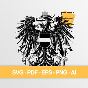 Herb Austrii, grafika wektorowa (SVG, PNG, PDF), plik do wycinania Austrii — natychmiastowe pobranie