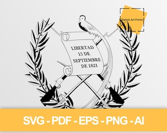 Guatemala Coat of Arms Vector Clipart (SVG, PNG, PDF), Guatemala Cutting File — Instant Download