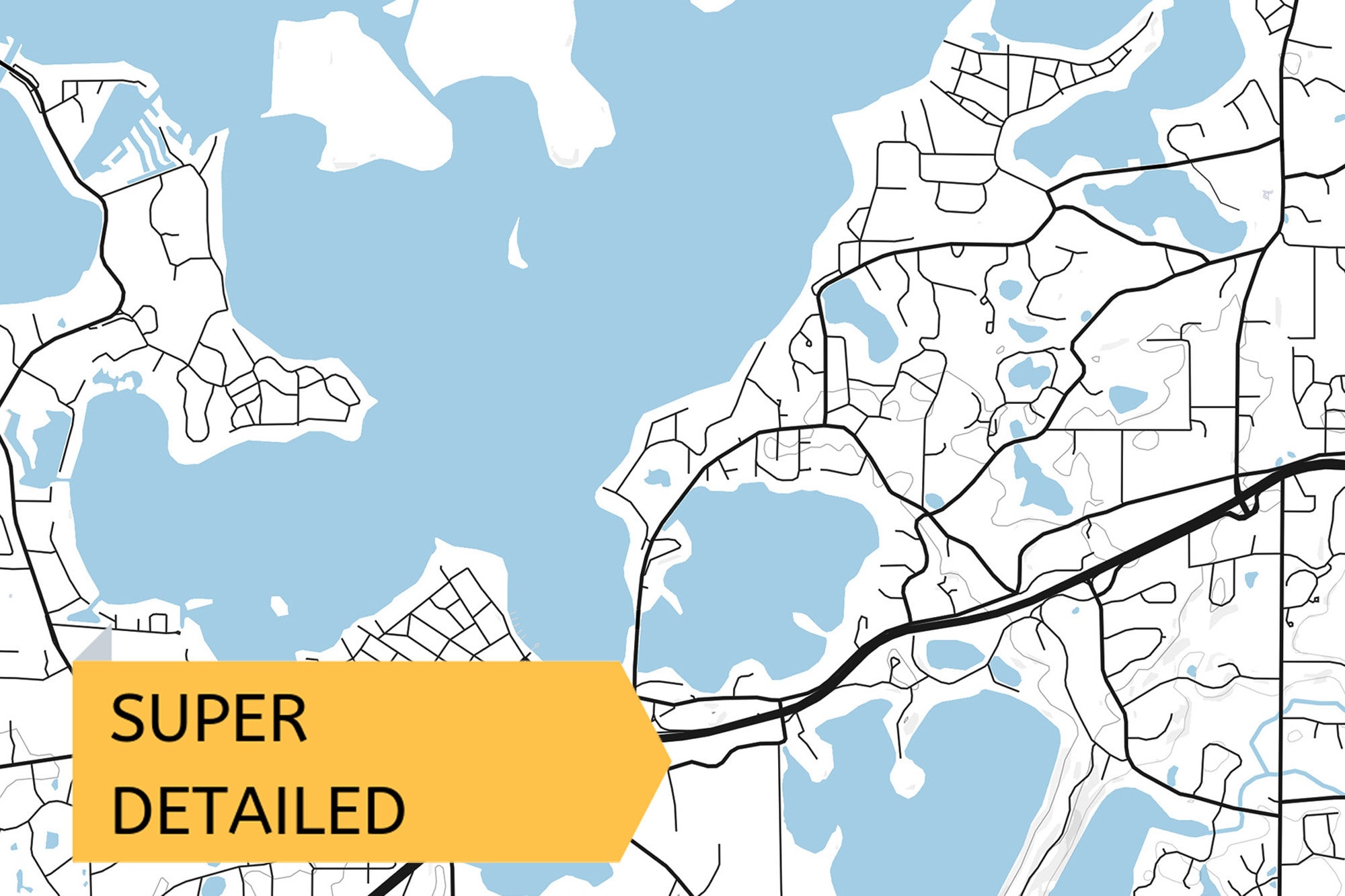 Printable Map of Lake Minnesota United States Etsy