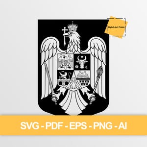 Rumäniens vapensköld vektor Clipart (SVG, PNG, PDF), Rumänien klippfil — Direktnedladdning