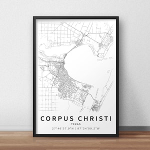 Printable Map of Corpus Christi, Texas, USA With Street Names Instant ...