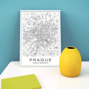 Printable Map of Prague, Czech Republic Instant Download City Map Wall Art - Etsy