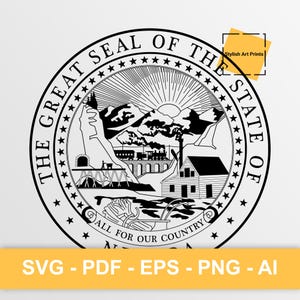 Sceau de l'État du Nevada, Nevada Vector Clipart - SVG \ PNG \ PDF \ Téléchargement instantané \ Découpe \ Signe d'État \ Licence commerciale