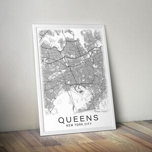 Printable Map of Queens, New York City Instant Download City Map Wall ...