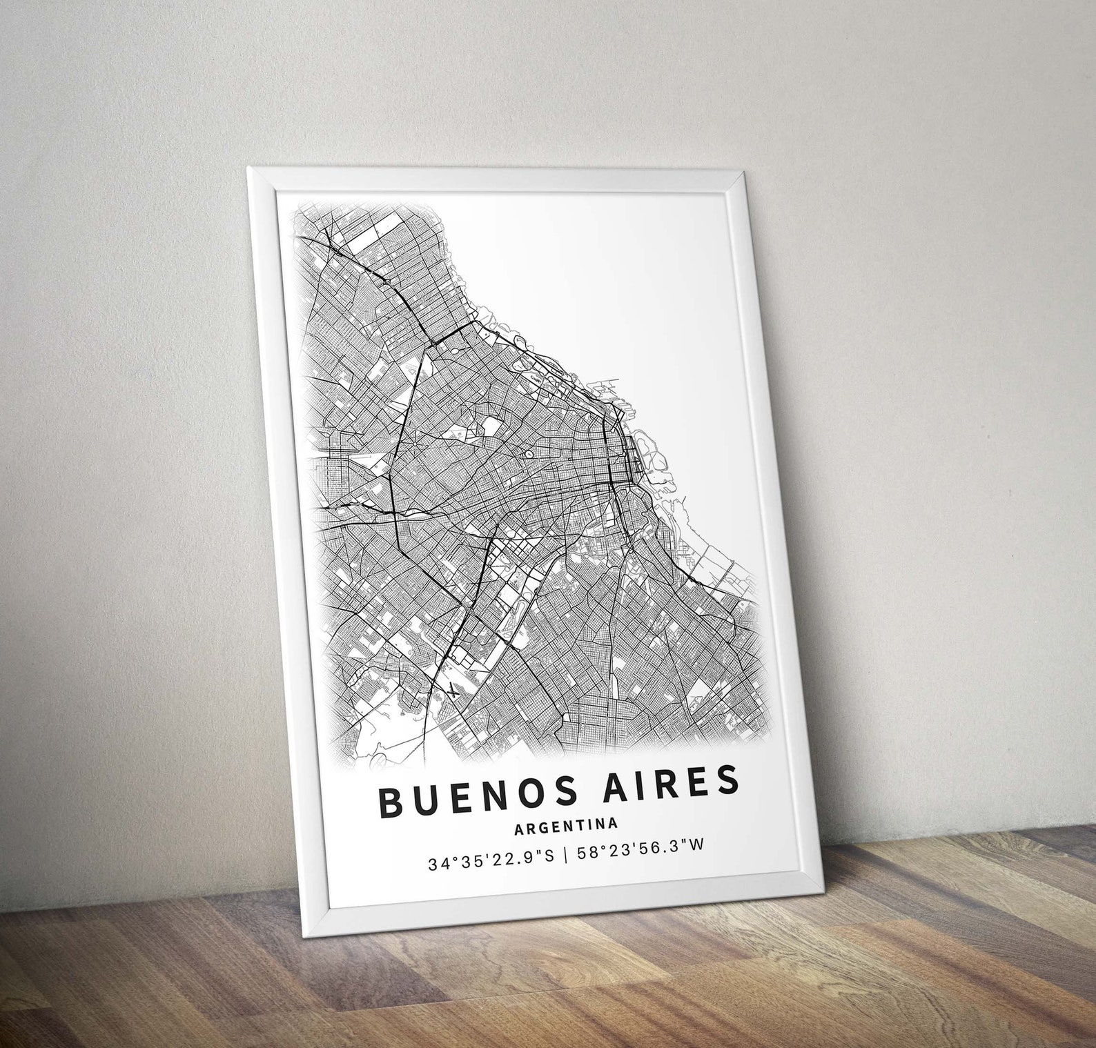 Printable Map of Buenos Aires Argentina With Street Names - Etsy