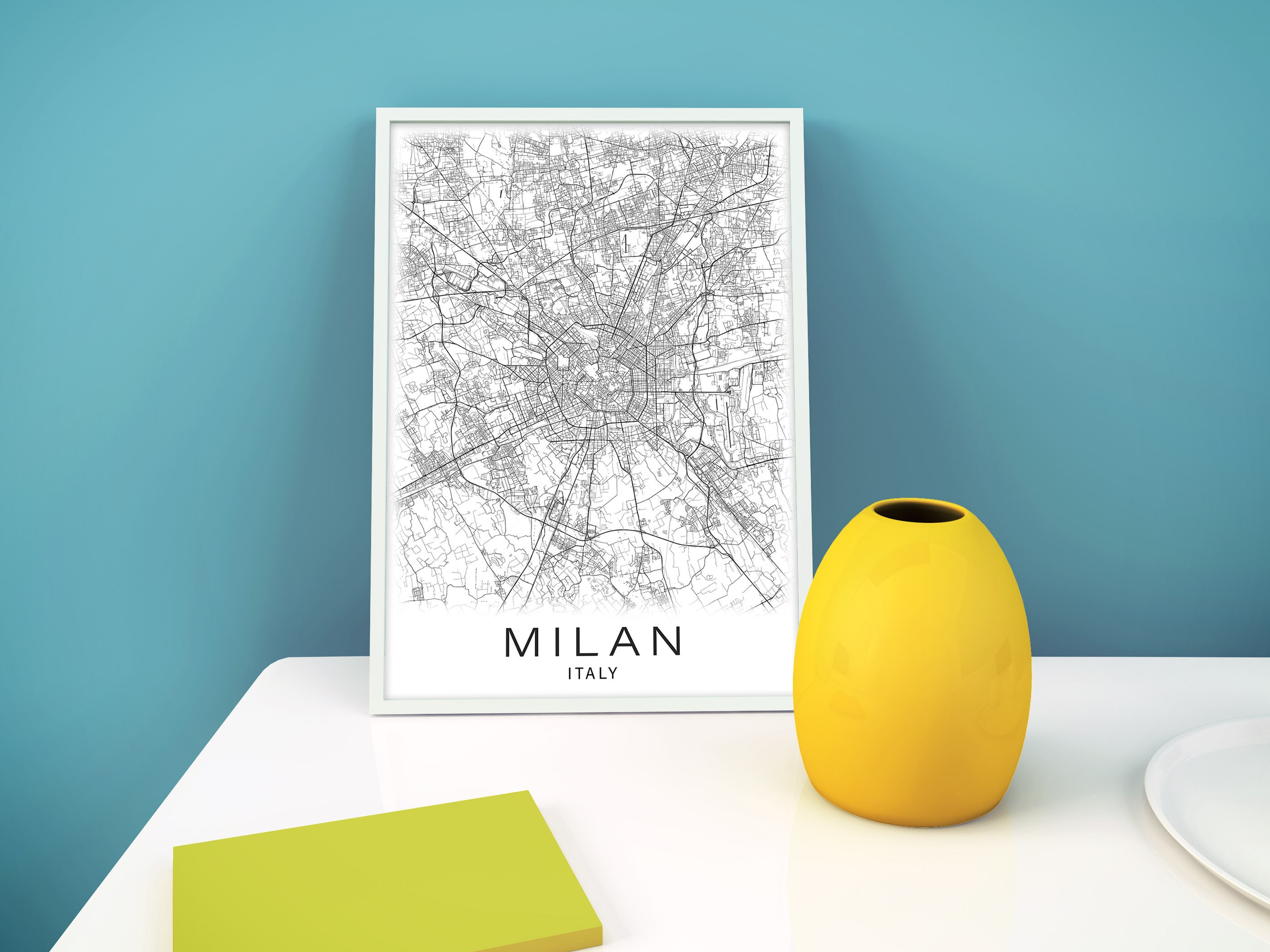 Printable Map of Milan Italy Instant Download City Map Etsy