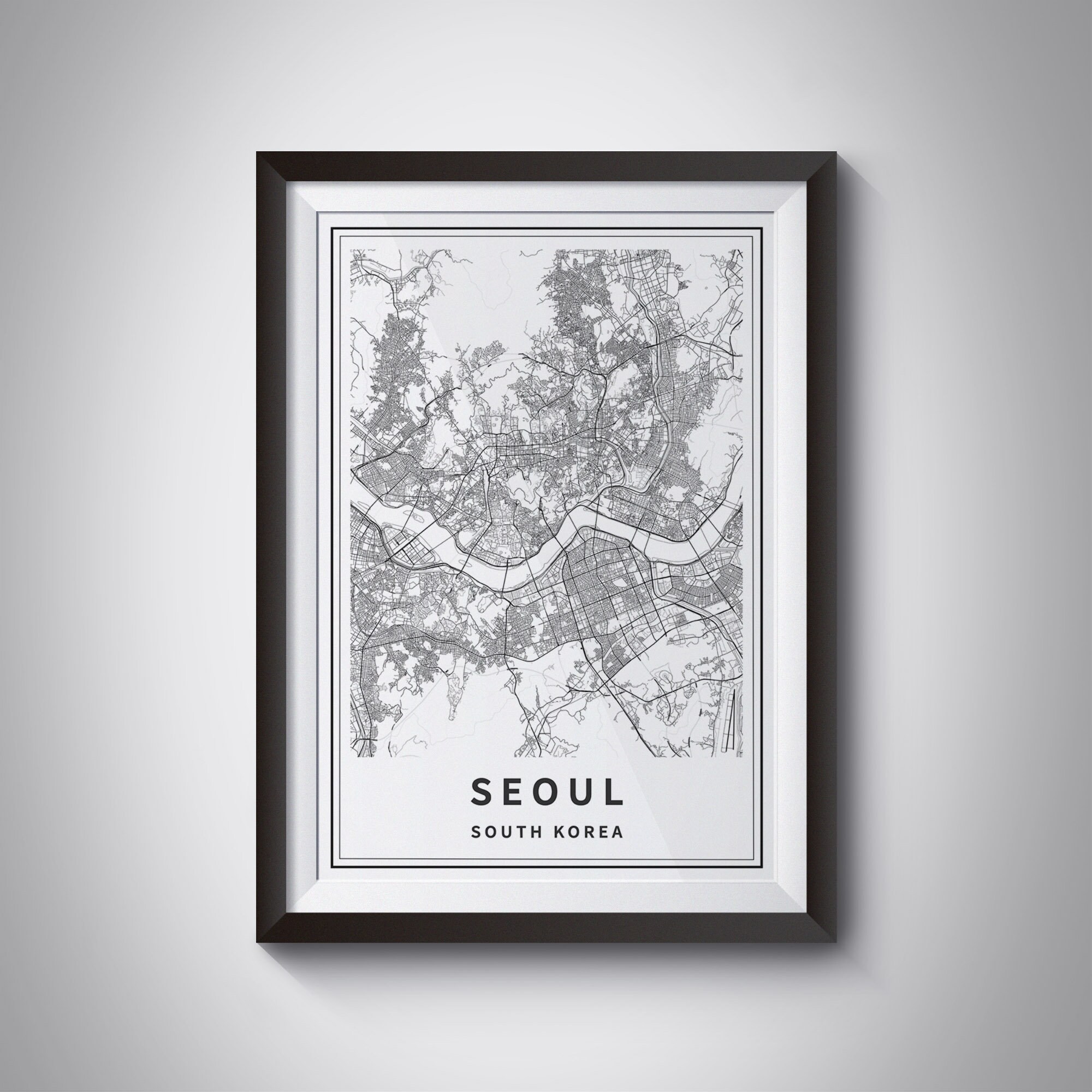 Printable Map of Seoul South Korea Instant Download City Etsy