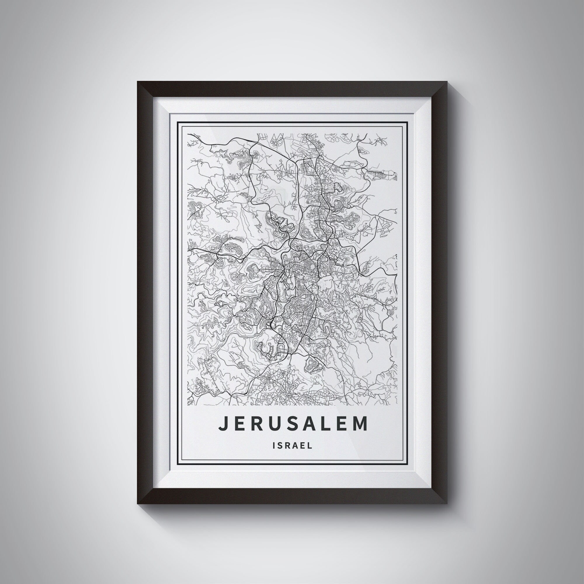 Printable Map of Jerusalem Israel Instant Download City | Etsy