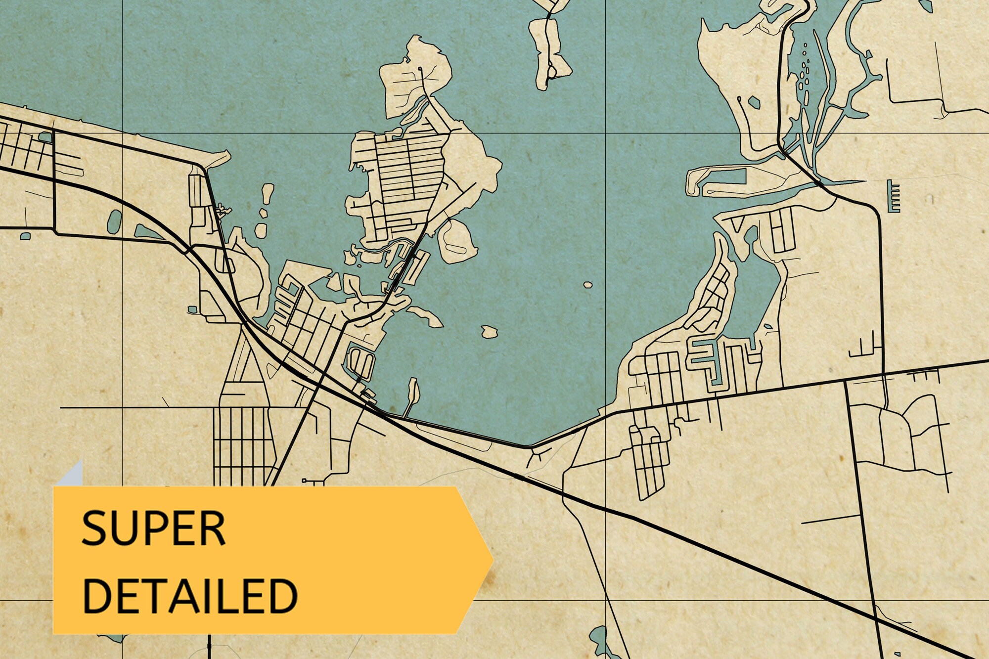 Vintage Style Map of Indian Lake Ohio USA Instant Download Etsy