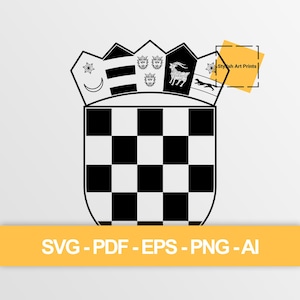 Vectorclipart van het Kroatische wapen (SVG, PNG, PDF), snijbestand van Kroatië — Direct downloaden