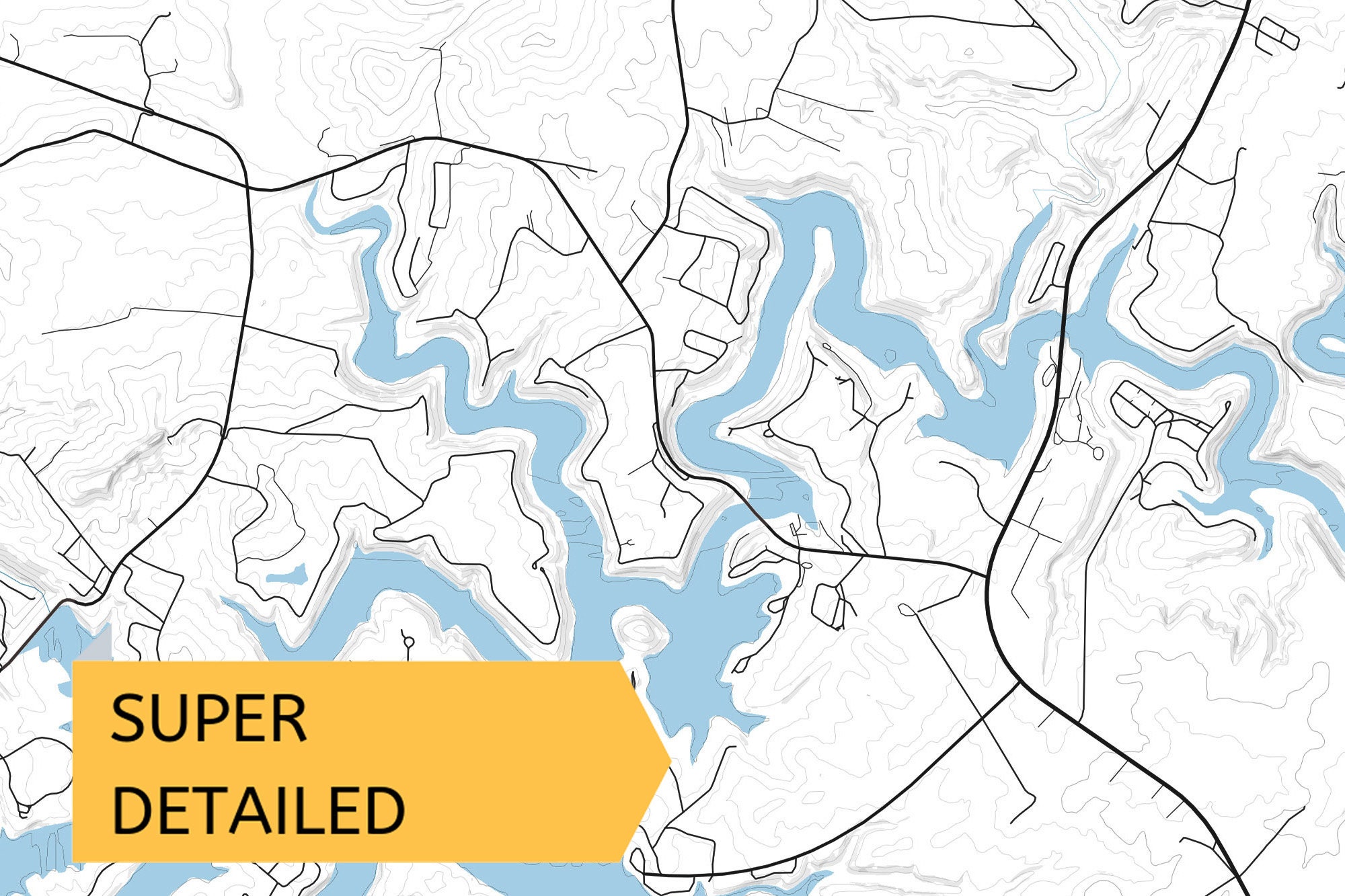 printable-map-of-rough-river-lake-kentucky-united-states-etsy-uk