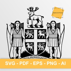 Armoiries de Terre-Neuve-et-Labrador, Canada Vector Clipart - SVG \ PNG \ PDF \ Téléchargement instantané \ Découpe \ State Sign \ Royal Flag
