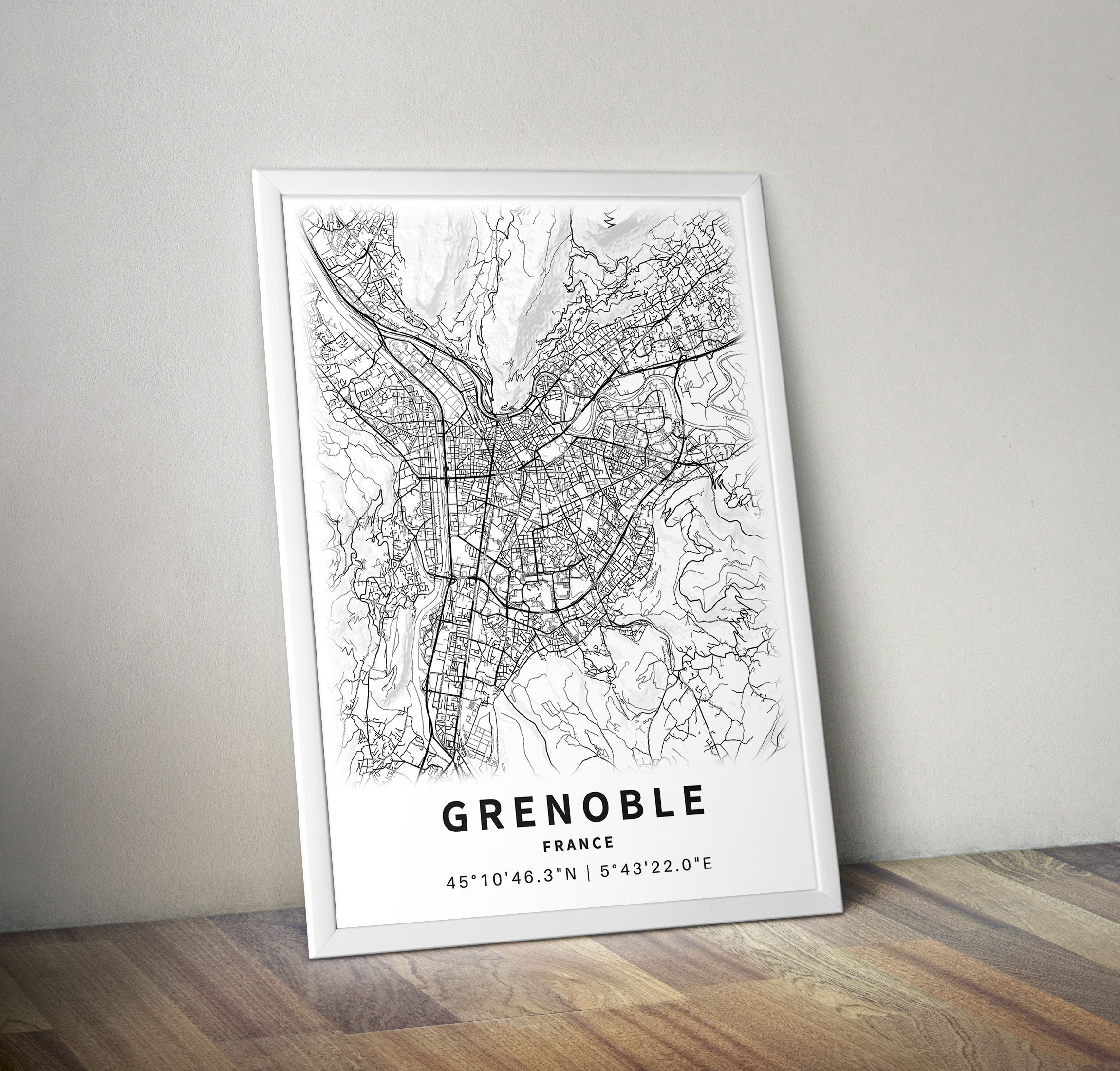 Printable Map of Grenoble France With Street Names Instant - Etsy