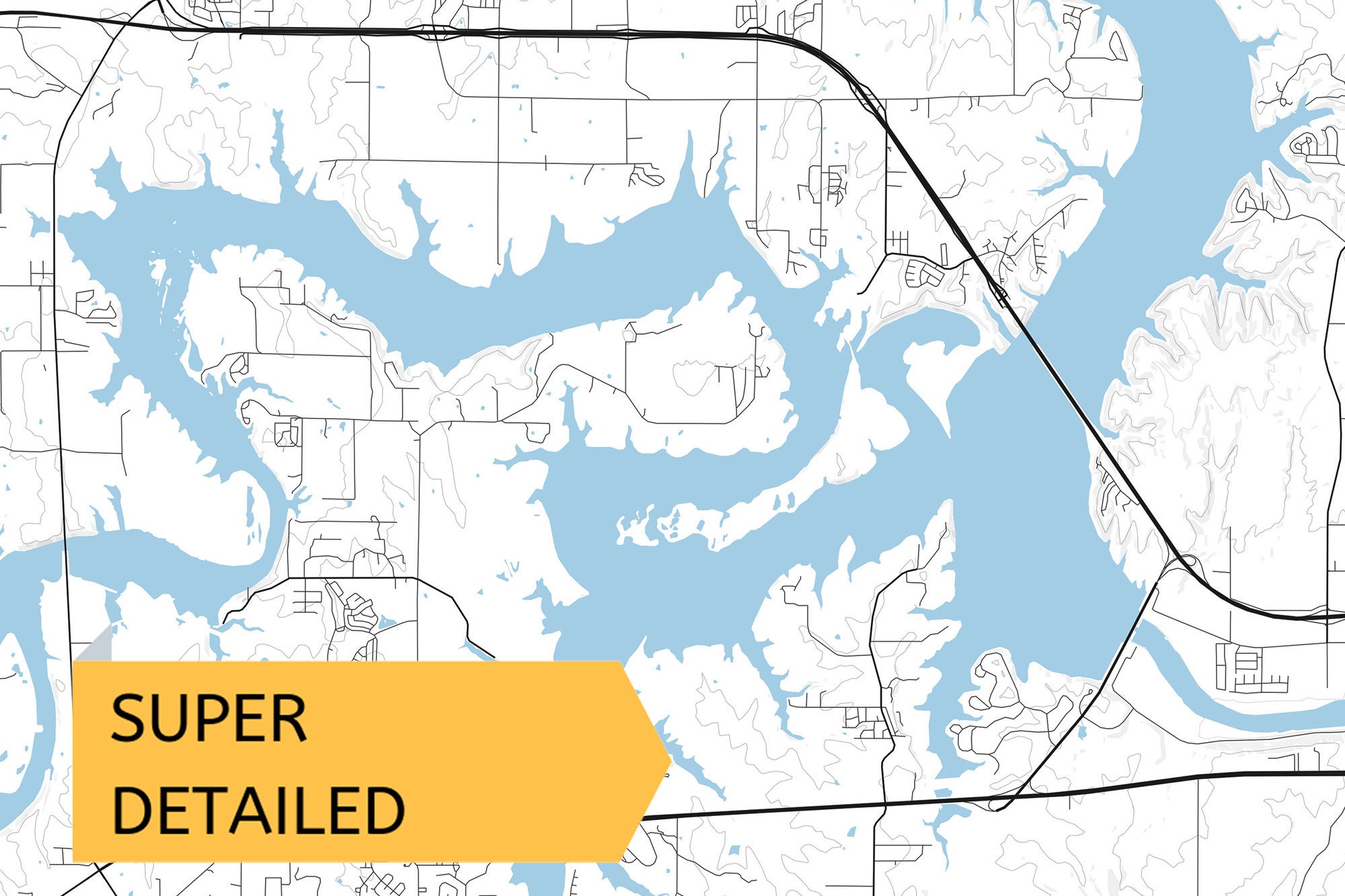 Printable Map of Keystone Lake Oklahoma Texas United States - Etsy