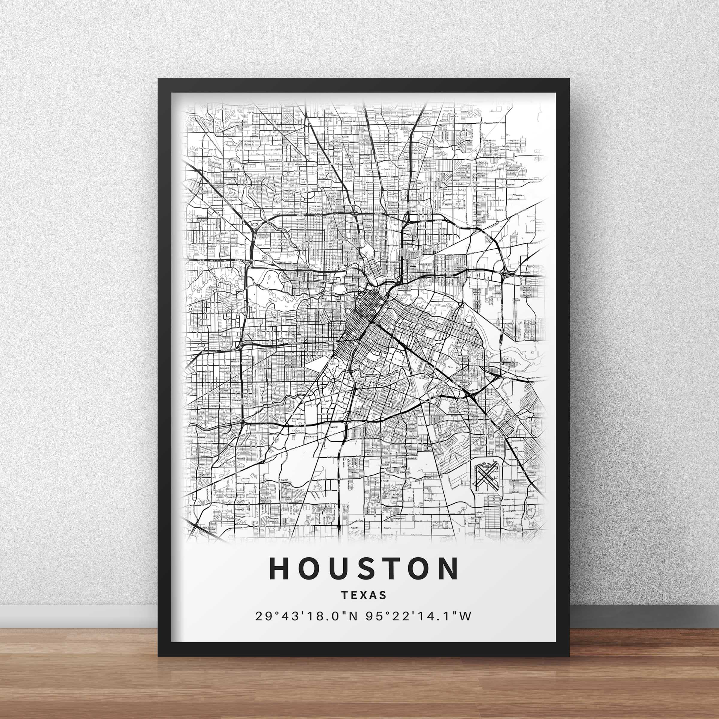 Printable Map of Houston TX Texas - Il Fullxfull.2929000304 9rjf 
