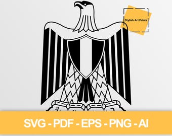 Egypt Coat of Arms Vector Clipart (SVG, PNG, PDF), Egypt Cutting File — Instant Download