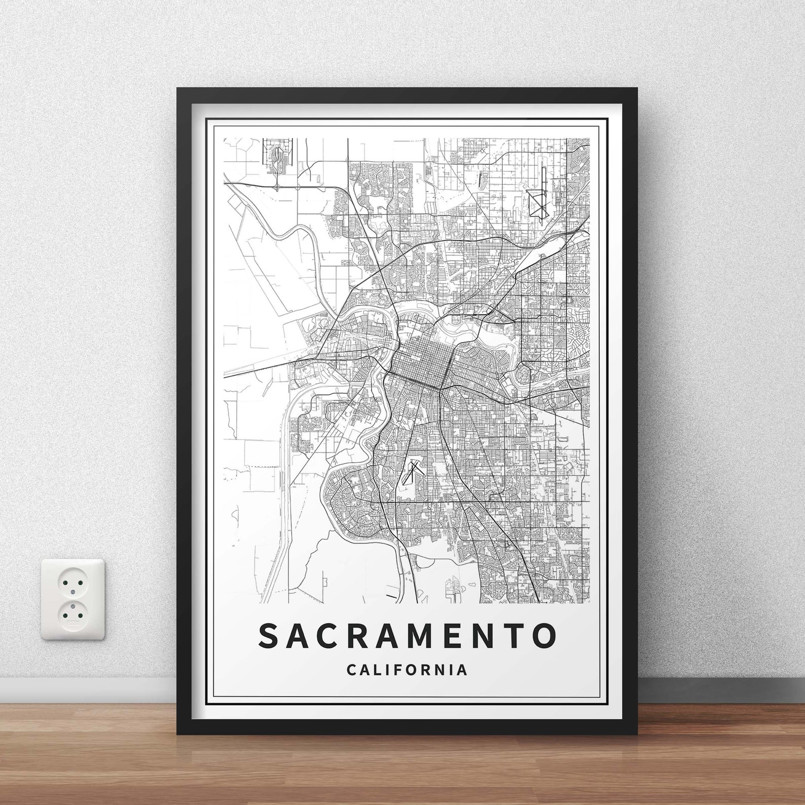 Printable Map of Sacramento California United States | Etsy