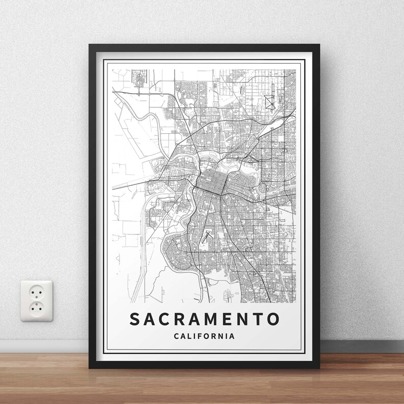 Printable Map of Sacramento California United States | Etsy