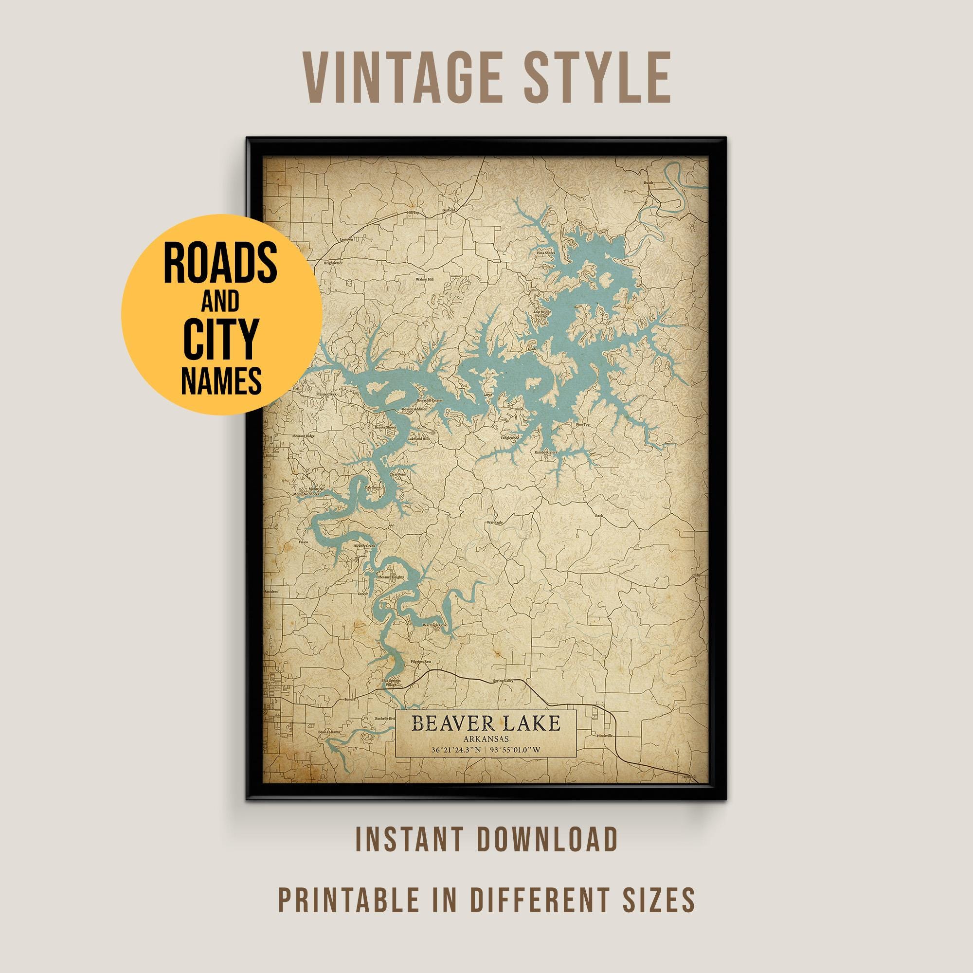 Vintage Arkansas Map - Etsy Canada