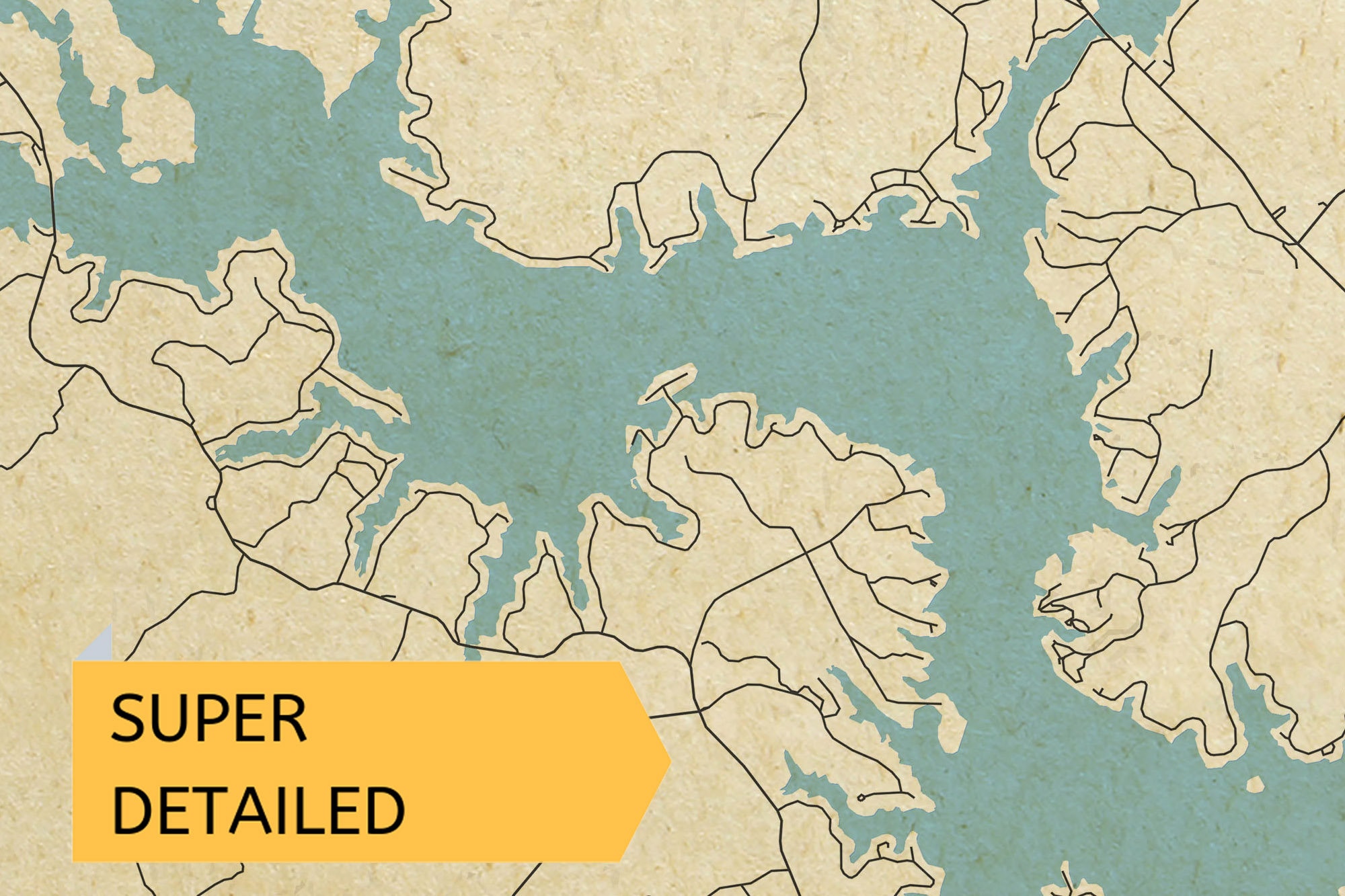 Vintage Style Map of Lake Wateree and South Carolina Etsy