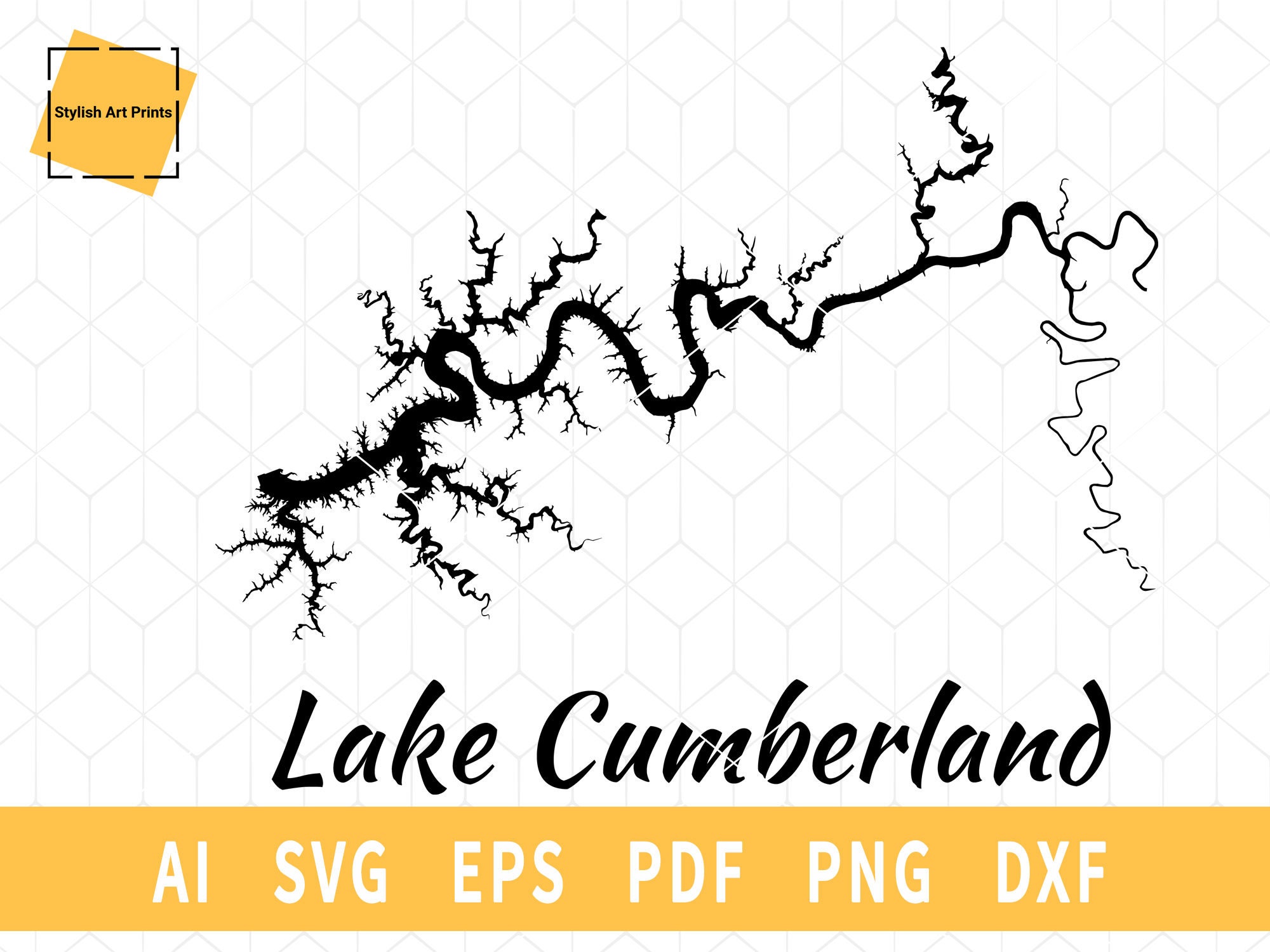 Lake Cumberland Map SVG Kentucky - Il Fullxfull.3648073473 Ej6z