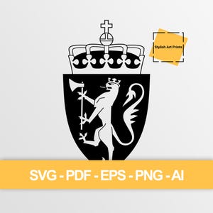 ノルウェーの国章ベクタークリップアート（SVG、PNG、PDF）、ノルウェーの切り抜きファイル — 即時ダウンロード
