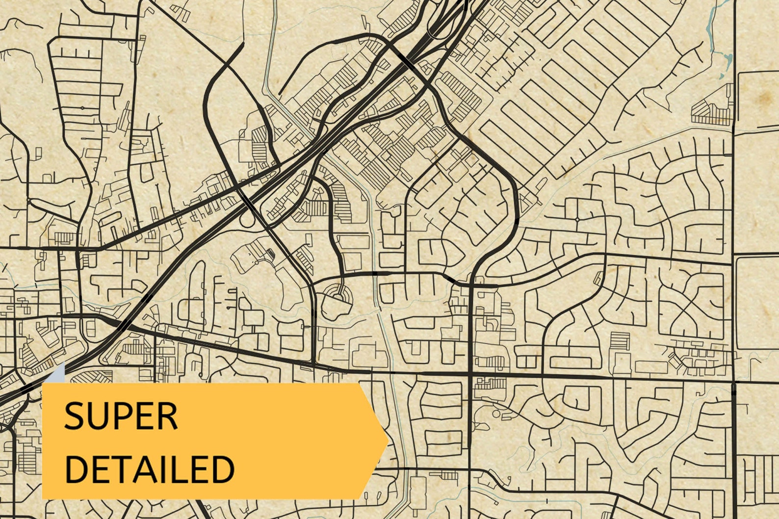 Vacaville CA Vintage Style Map California USA Rustic Poster | Etsy