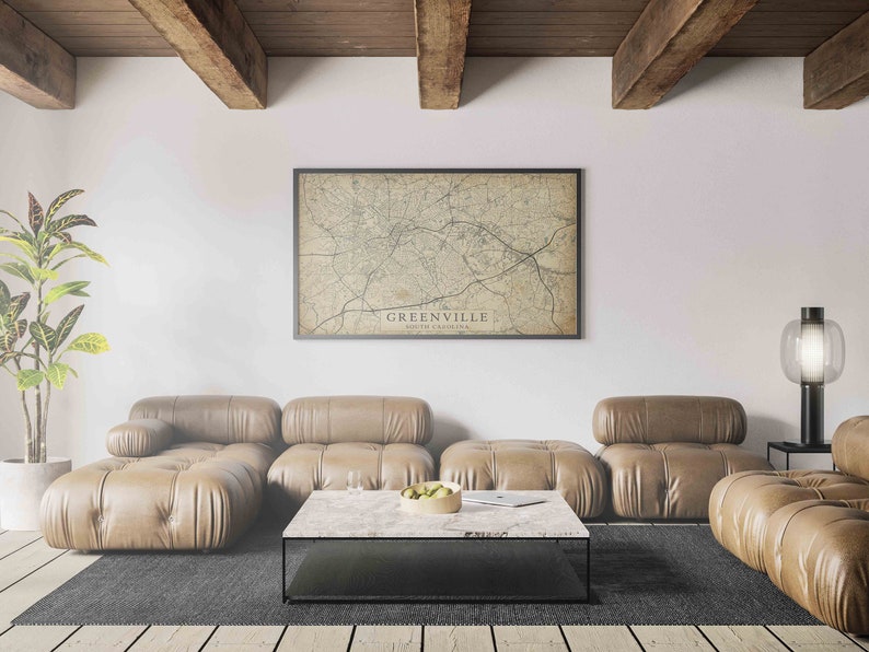 Custom Vintage style Map of Your City, Any Town Digital Download City Map Wall Art Map Poster Printable Map image 2