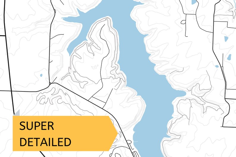 Printable Map of Lake Missouri United States Etsy