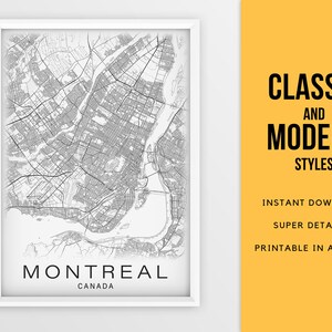 Printable Map of Montreal, Canada Instant Download City Map Wall Art - Etsy