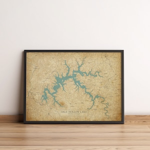 1976 Map of Dale Hollow Lake, Tennessee & Kentucky – Vintage Recreational & Fishing Map