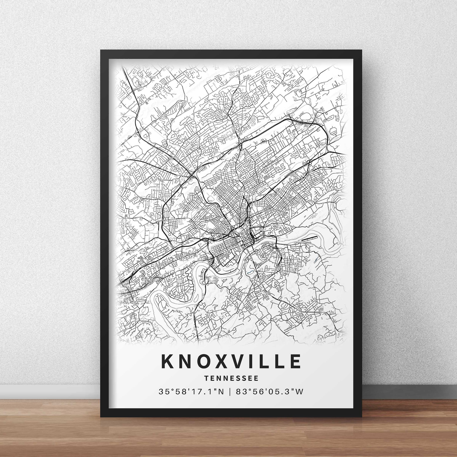 Printable Map of Knoxville TN Tennessee United States With - Etsy
