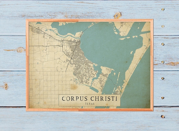 Printable Vintage Style Map of Corpus Christi Texas Instant - Etsy