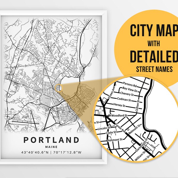 Maine Map Art - Etsy