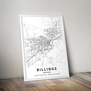 Printable Map of Billings, Montana, USA With Street Names - Instant ...
