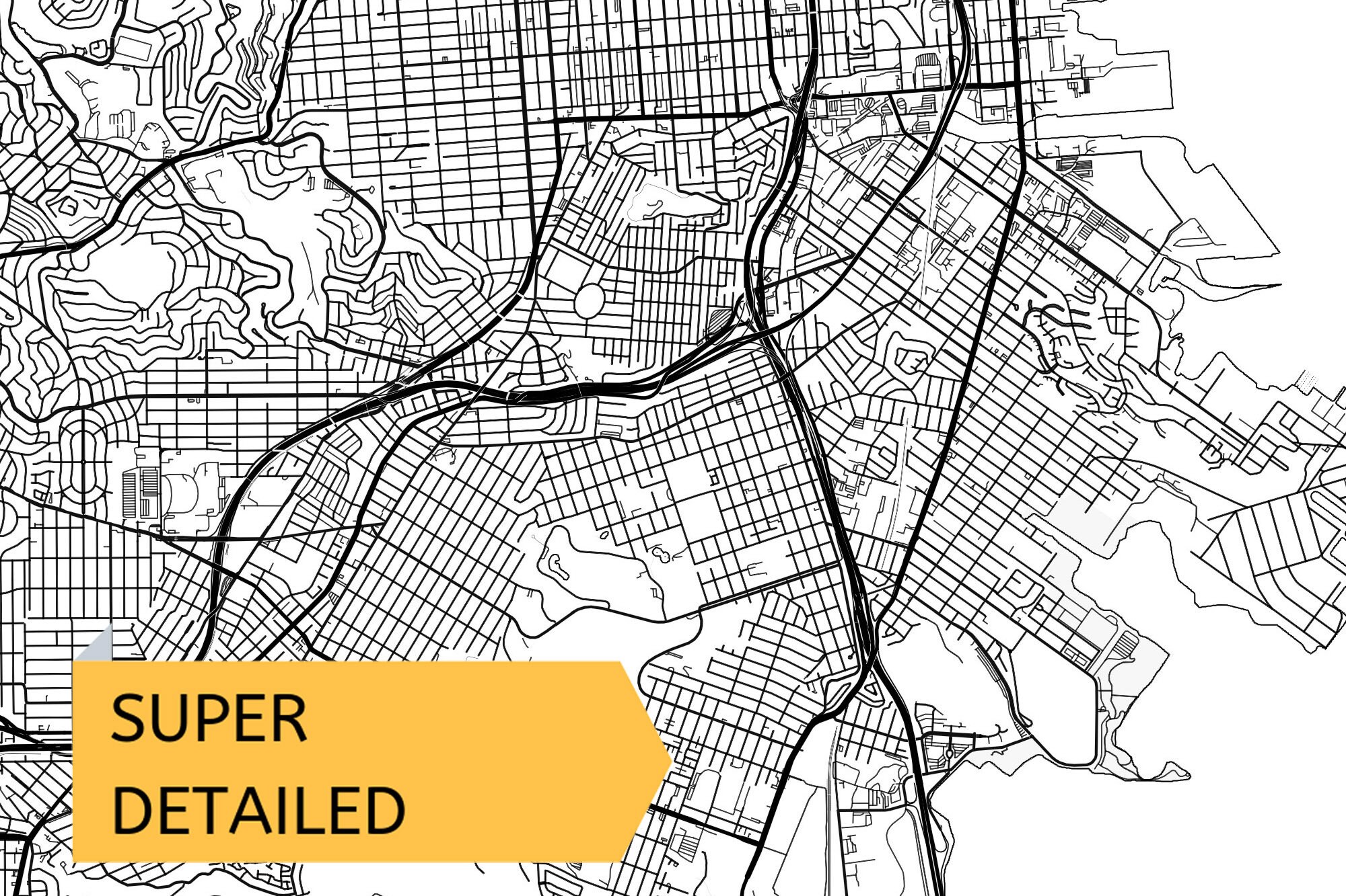 Printable Map of San Francisco California United States Etsy
