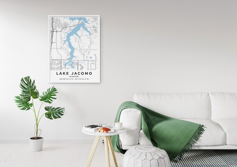 Printable Map of Lake Missouri United States Etsy