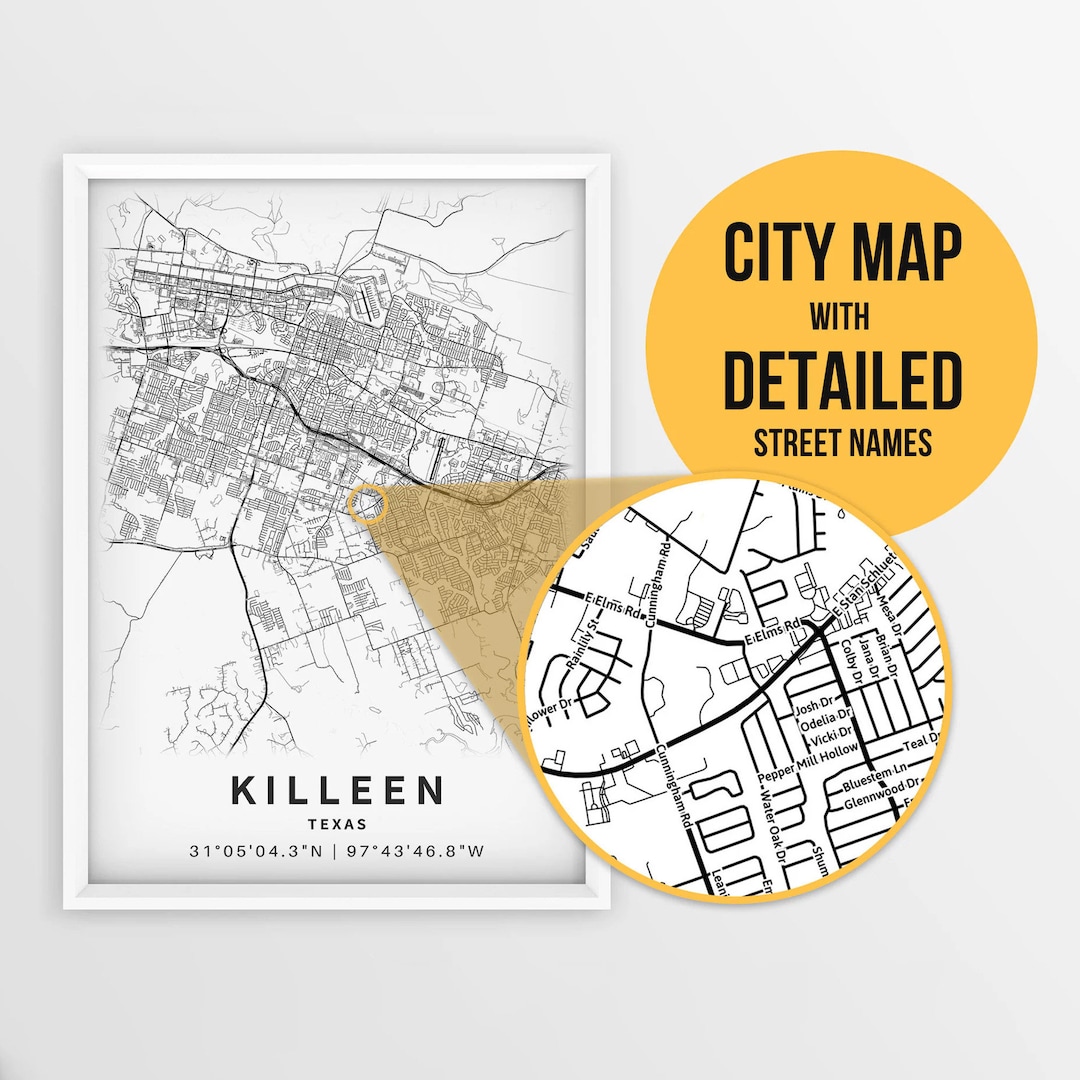 Printable Map of Killeen Texas - Il 1080xN.5293175756 Dxvf