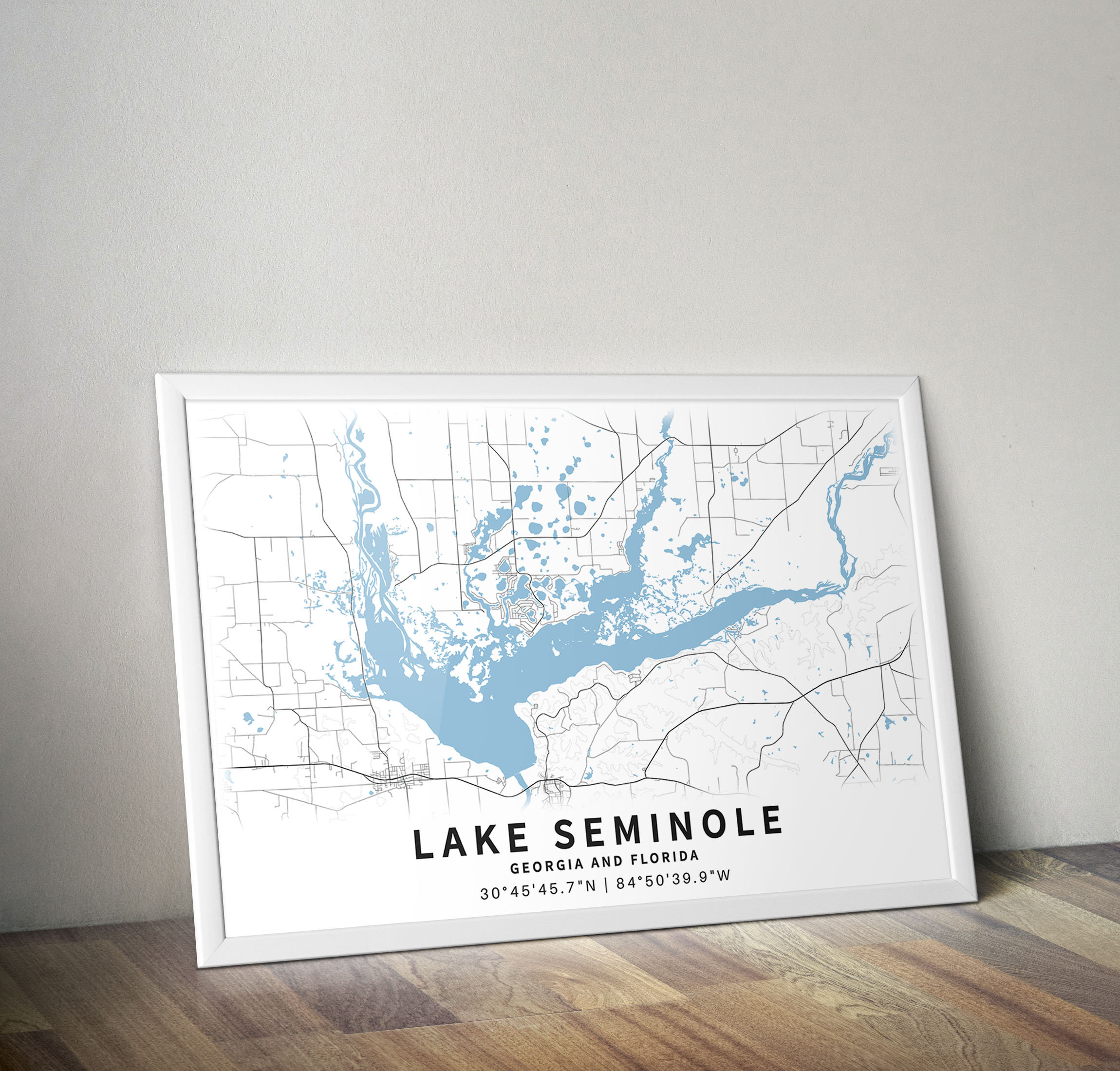 Printable Map of Lake Seminole and Florida United Etsy