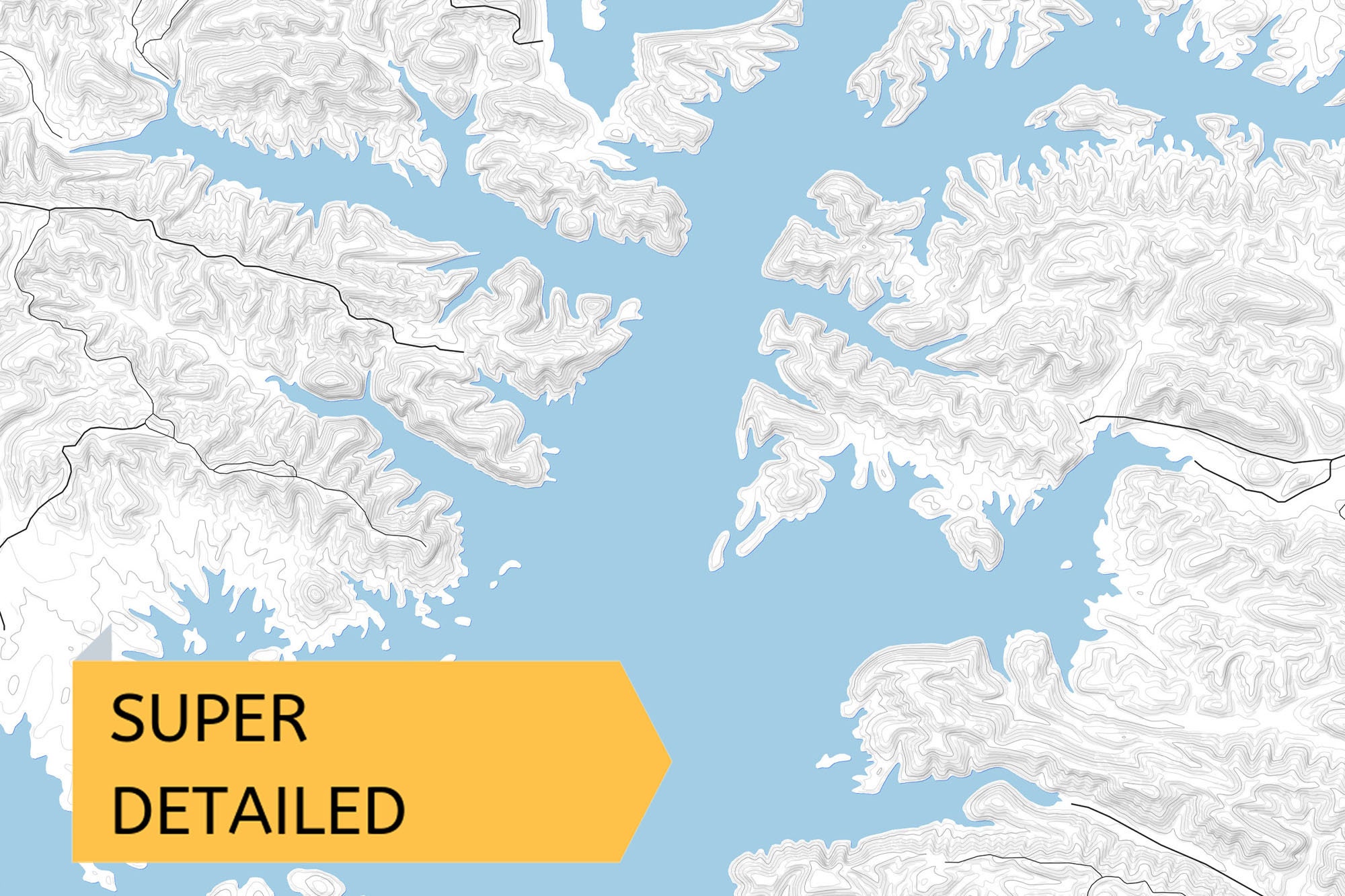 Printable Map Broken Bow Lake Oklahoma United States Etsy
