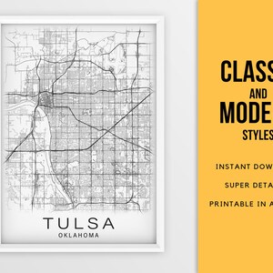 Printable Map of Tulsa, Oklahoma, United States Instant Download City ...