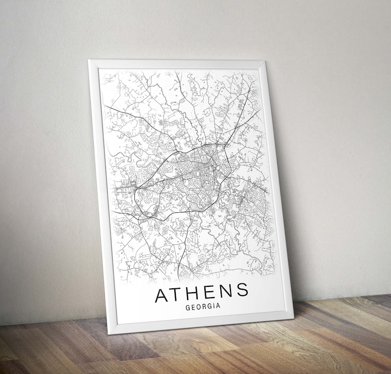 Printable Map of Athens GA Map Print USA City Map Etsy