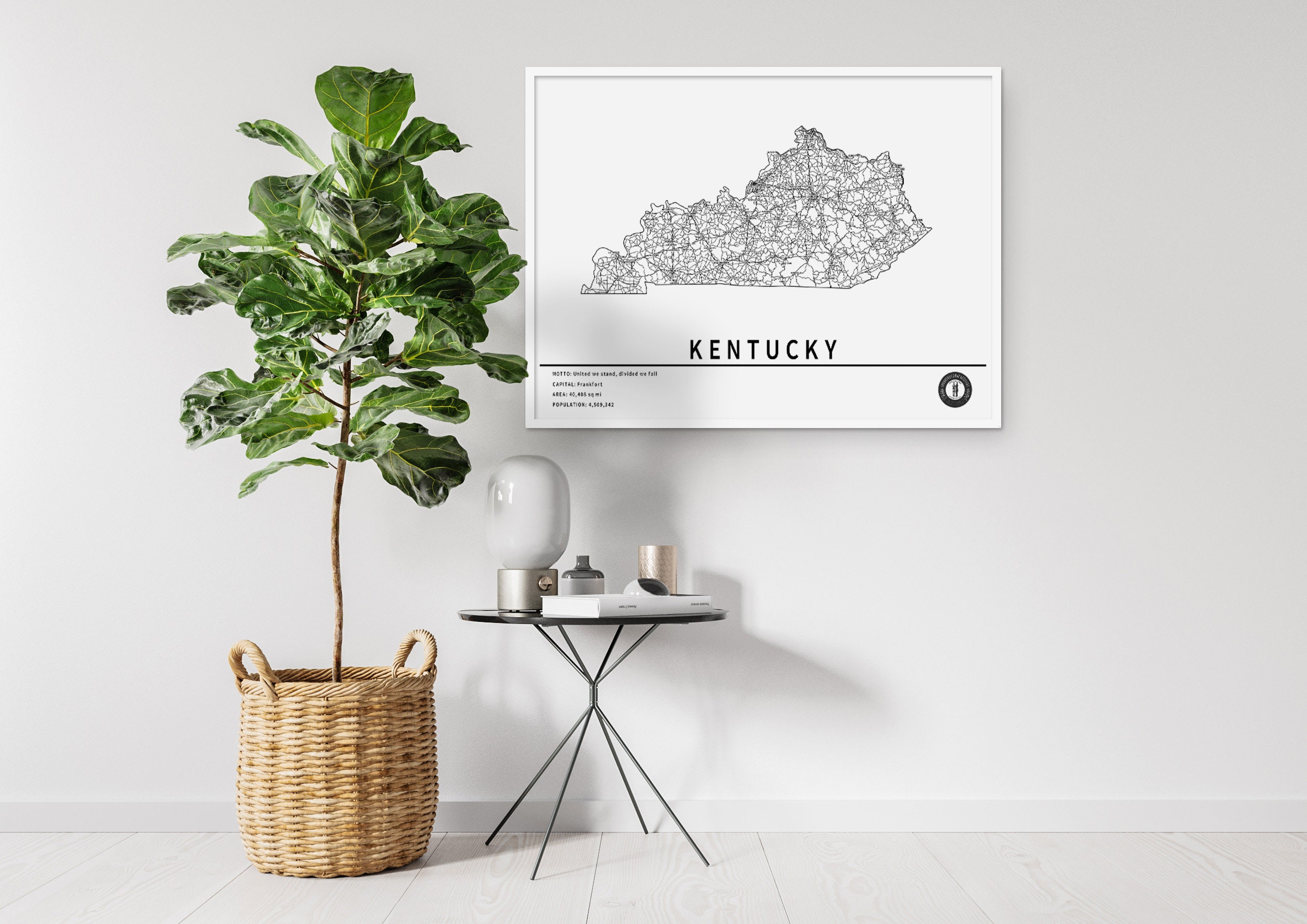 Printable Map of Kentucky United States With City and Roads - Etsy