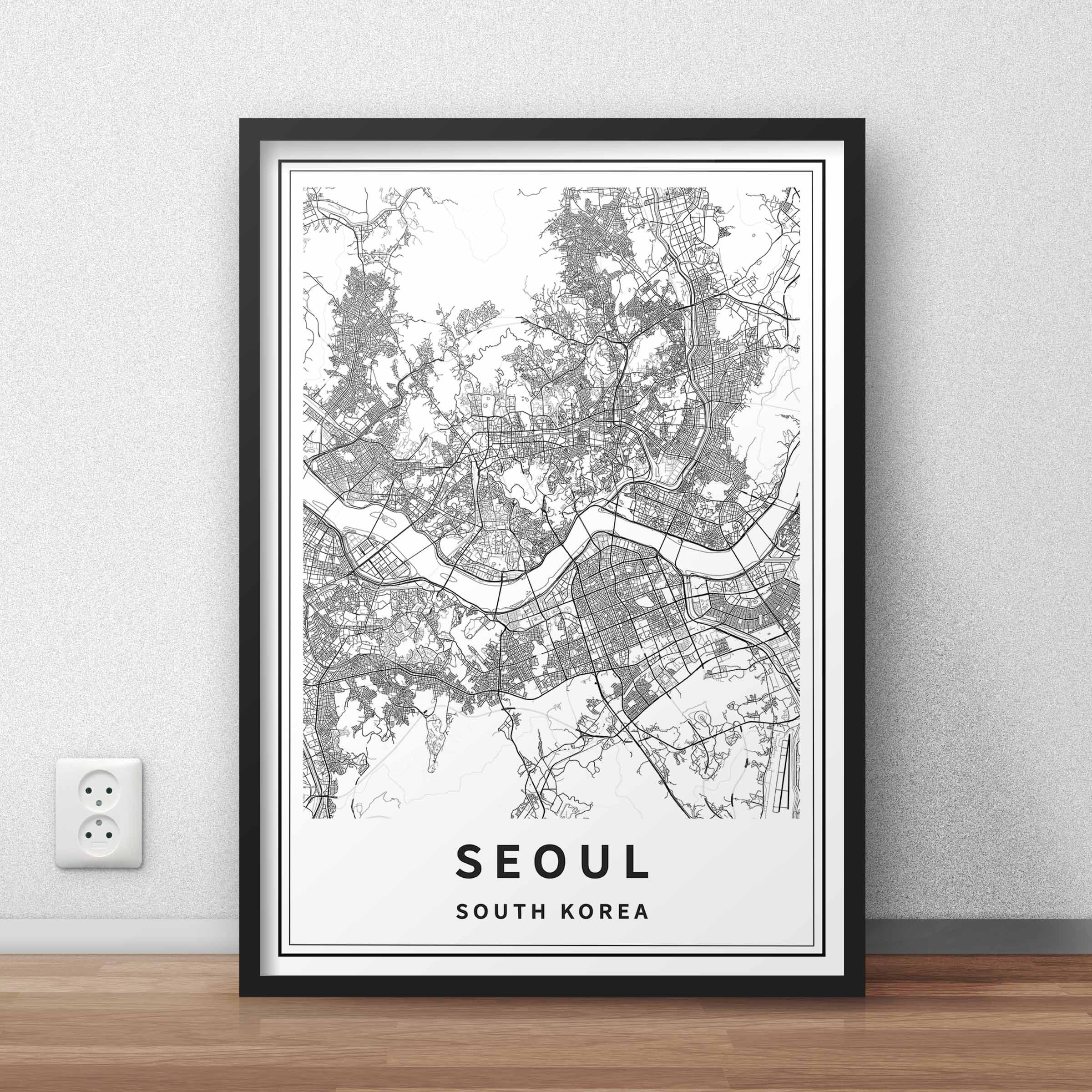Printable Map of Seoul South Korea Instant Download City | Etsy