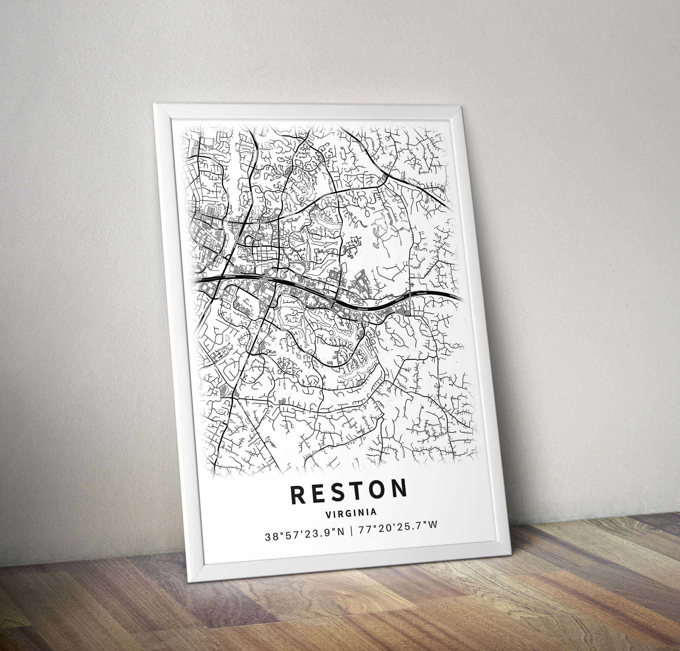 Printable Map of Reston, Virginia, USA With Street Names - Instant ...