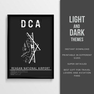 DCA Ronald Reagan Washington National Airport Poster - Sofort Download \ Airport Map \ Printable Poster \ Wall Art \ Virginia Travel Poster