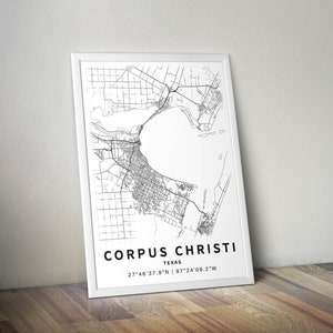 Printable Map of Corpus Christi, Texas, USA With Street Names Instant ...
