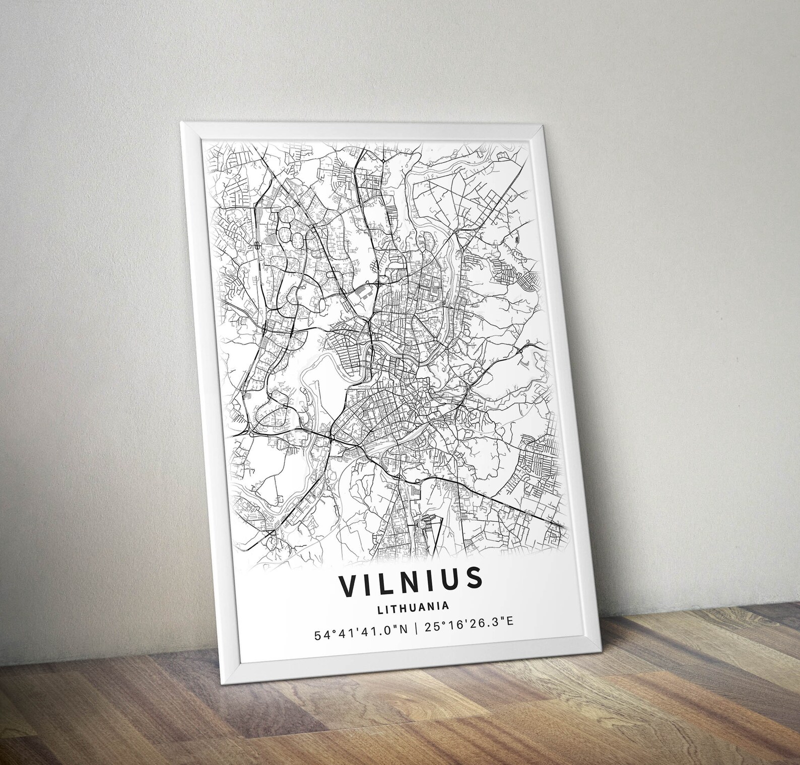 Printable Map of Vilnius Lithuania With Street Names Instant - Etsy