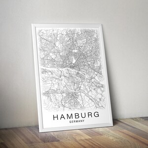 Printable Map of Hamburg, Germany Instant Download City Map Wall Art - Etsy